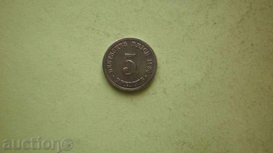 Coin 5 PFENIGA 1894 A GERMANY