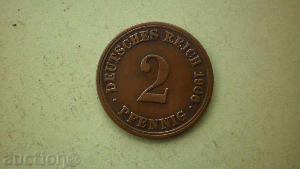Аукцион Медна  Moнета  2  ПФЕНИГА  1906А  ГЕРМАНИЯ