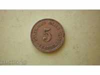 Coin RED 5 pfennig 1913A Germany