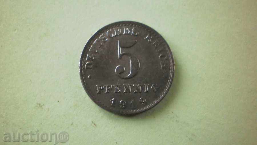 Moneda 5 pfennig 1919A GERMANIA