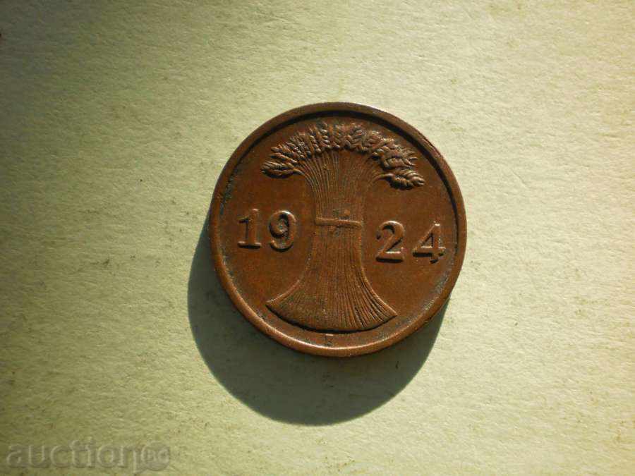 Медна Moнета  2 renten пфениг  1924F  Германия с цена € 5.11 | 9.99 лв.
