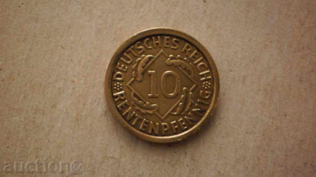 Coppers 10 PFENNIG 1924J - UNC rar