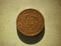 Copper Moeta 10 rentenpheniga 1924A Germany