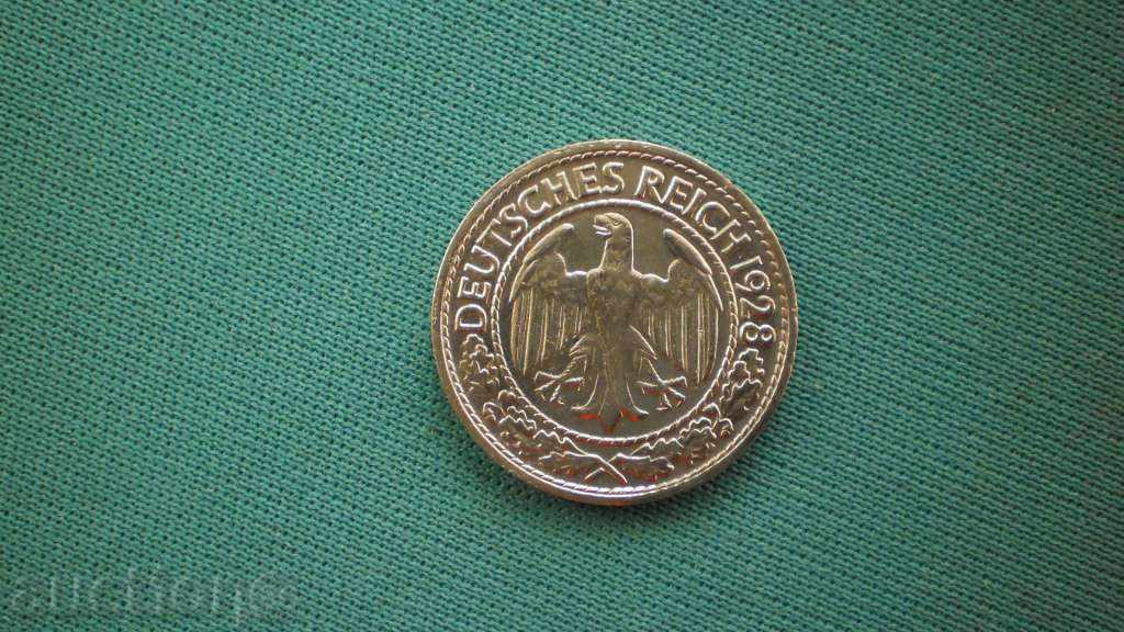 Moneda 50 pfennig 1928D GERMANIA DEUTSCHES REICH