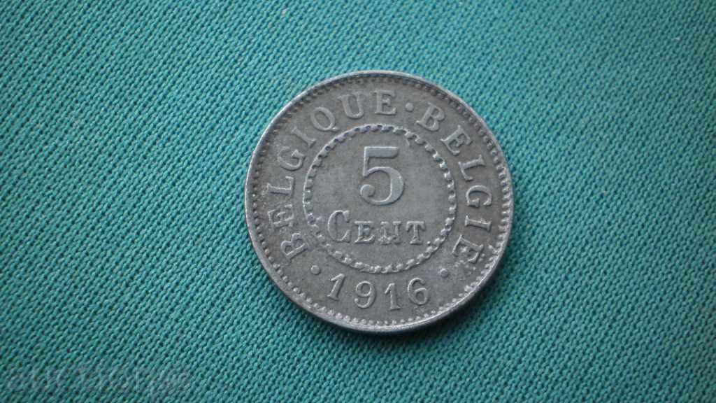 GERMANIA-BELGIQUE 5 CENT 1916 GERMANIA