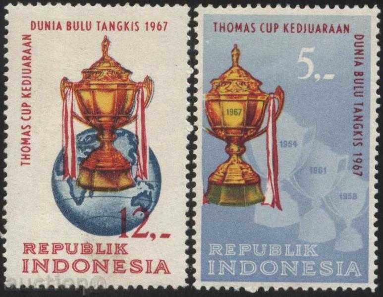 Чисти марки Спорт, Бадминтон 1967 от Индонезия