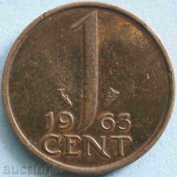 Холандия 1 цент 1963г.