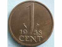 Холандия 1 цент 1958г.