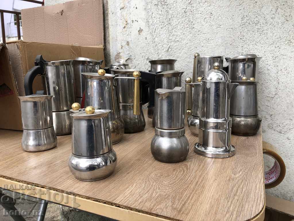 4638. LOT ITALIAN COFFEE MAKERS ALPACA 18-10 INOX STORED - 5 4638. LOT ITALIAN COFFEE MAKERS ALPACA 18-10 INOX STORED - 5