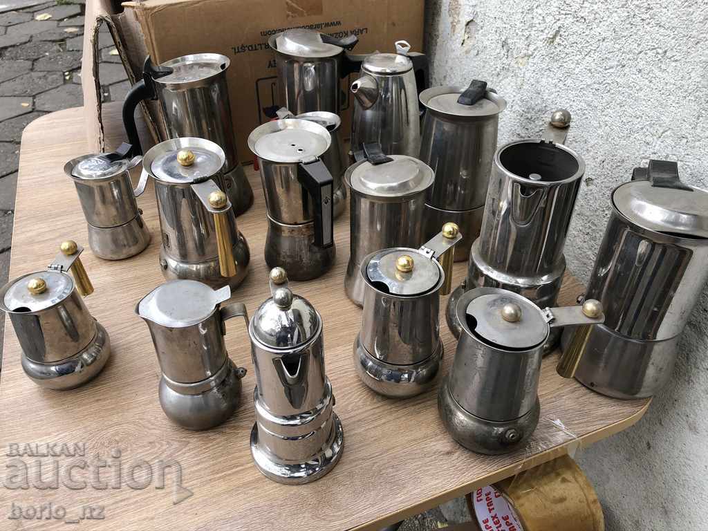4638. LOT ITALIAN COFFEE MAKERS ALPACA 18-10 INOX STORED - 6 4638. LOT ITALIAN COFFEE MAKERS ALPACA 18-10 INOX STORED - 6