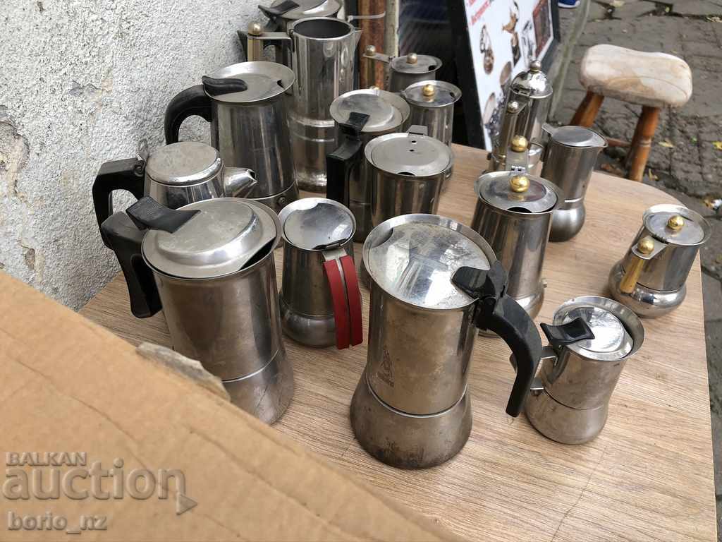 4638. LOT ITALIAN COFFEE MAKERS ALPACA 18-10 INOX STORED - 7 4638. LOT ITALIAN COFFEE MAKERS ALPACA 18-10 INOX STORED - 7