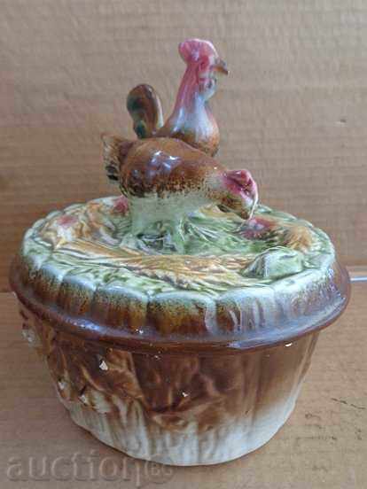 Old bowl with glen and figure, porcelain, candy, sugar bowl with price 113.00 BGN | € 57.78 Old bowl with glen and figure, porcelain, candy, sugar bowl with price 113.00 BGN | € 57.78