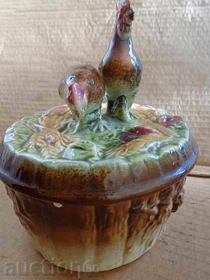 Delivery of Old bowl with glen and figure, porcelain, candy, sugar bowl Delivery of Old bowl with glen and figure, porcelain, candy, sugar bowl