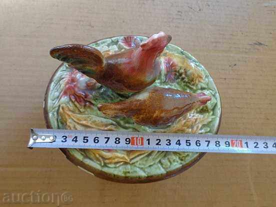 Old bowl with glen and figure, porcelain, candy, sugar bowl - 5 Old bowl with glen and figure, porcelain, candy, sugar bowl - 5