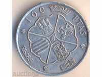 Spania 100 pesetas 1966 de argint, 19 g