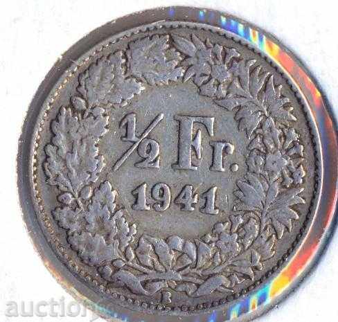 Switzerland 1/2 franc 1941, circulation 200 thousand.