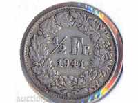 Швейцария 1/2 франк 1941 година, тираж 200 хил.