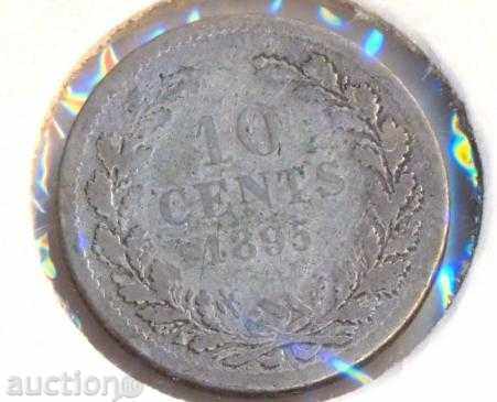 Холандия 10 цента 1895 година, рядка