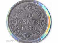 Newfoundland, an island 10 cents 1890 year, circulation 100 thous.