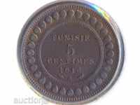 Tunisia 5 centime 1916, de calitate