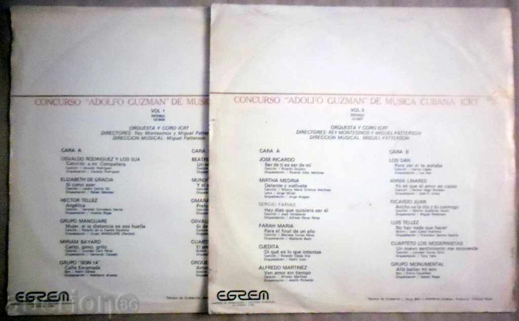 CONCURSO "ADOLFO CUZMAN" OF CUBAN MUSIC ICRT LT 3826/27 with price 77.77 BGN | € 39.76 CONCURSO "ADOLFO CUZMAN" OF CUBAN MUSIC ICRT LT 3826/27 with price 77.77 BGN | € 39.76