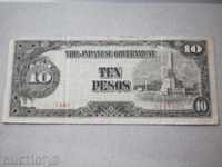 10 Peso ocupație japoneză 1940