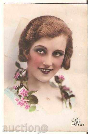 Postcard France, Young lady №5287 1937