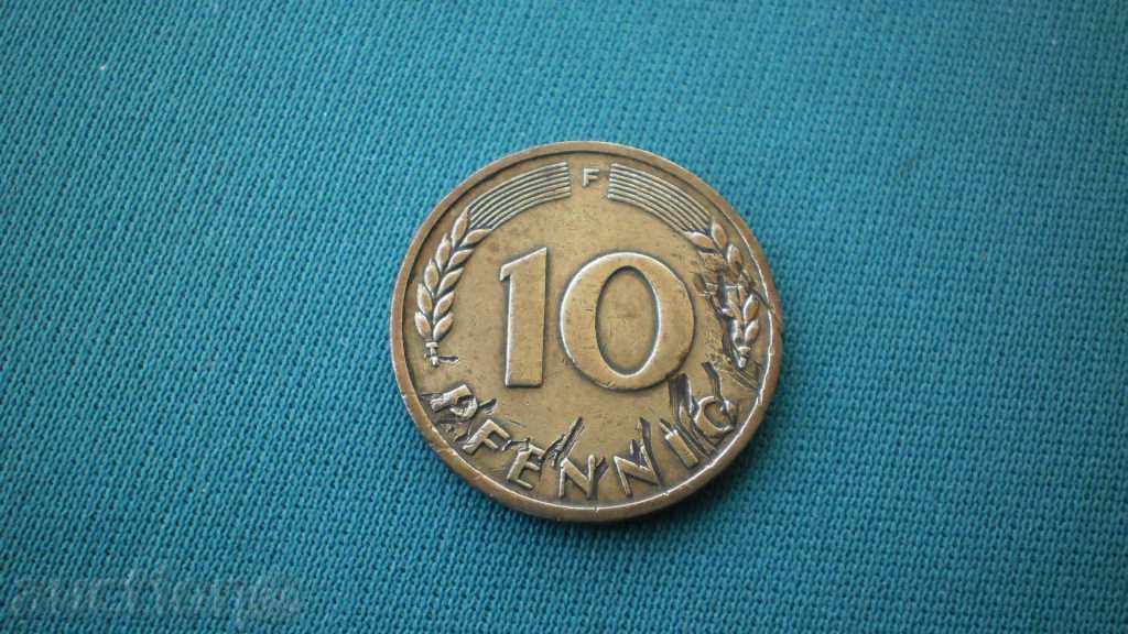 10 Pfennig 1950 F Germania