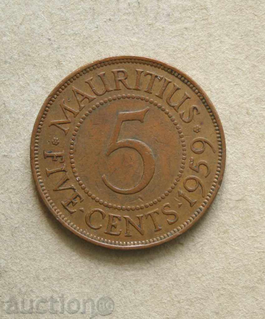 5 cents 1959 Mauritius