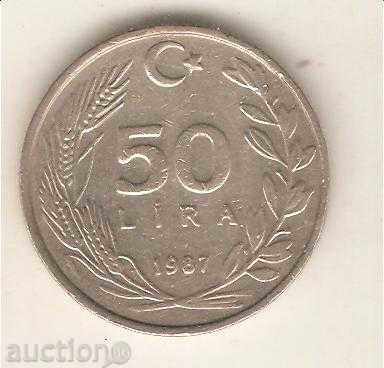 +Турция  50  лири  1987 г.
