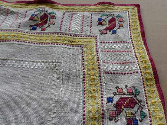 Auction An old hand-embroidered cardboard, tablecloth, baby Auction An old hand-embroidered cardboard, tablecloth, baby