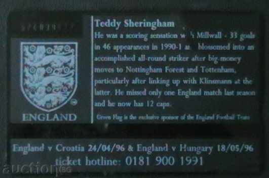 Phonecard - Teddy Sheringham, UK with price 1.50 BGN | € 0.77