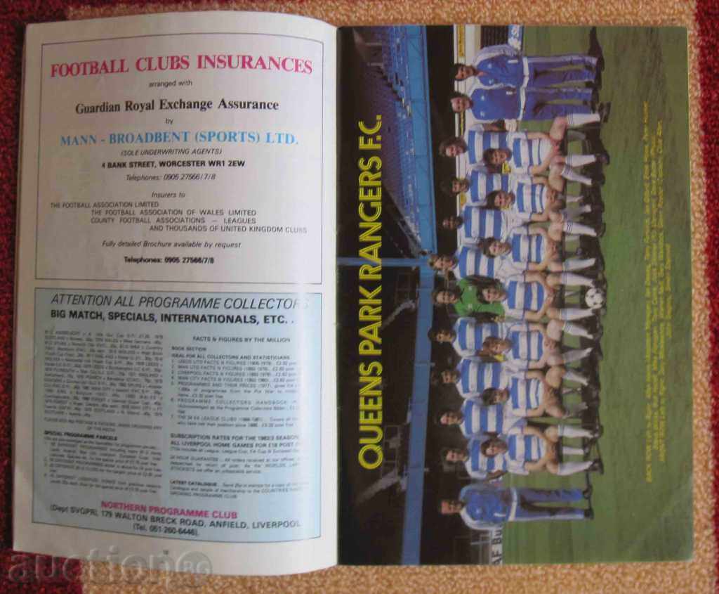 Auction football program Queens Park - Tottenham final 1982 Auction football program Queens Park - Tottenham final 1982