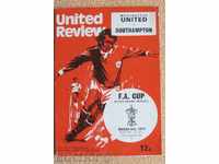 футбол програма  Ман. Юнайтед - Саутхемптън 1977г.