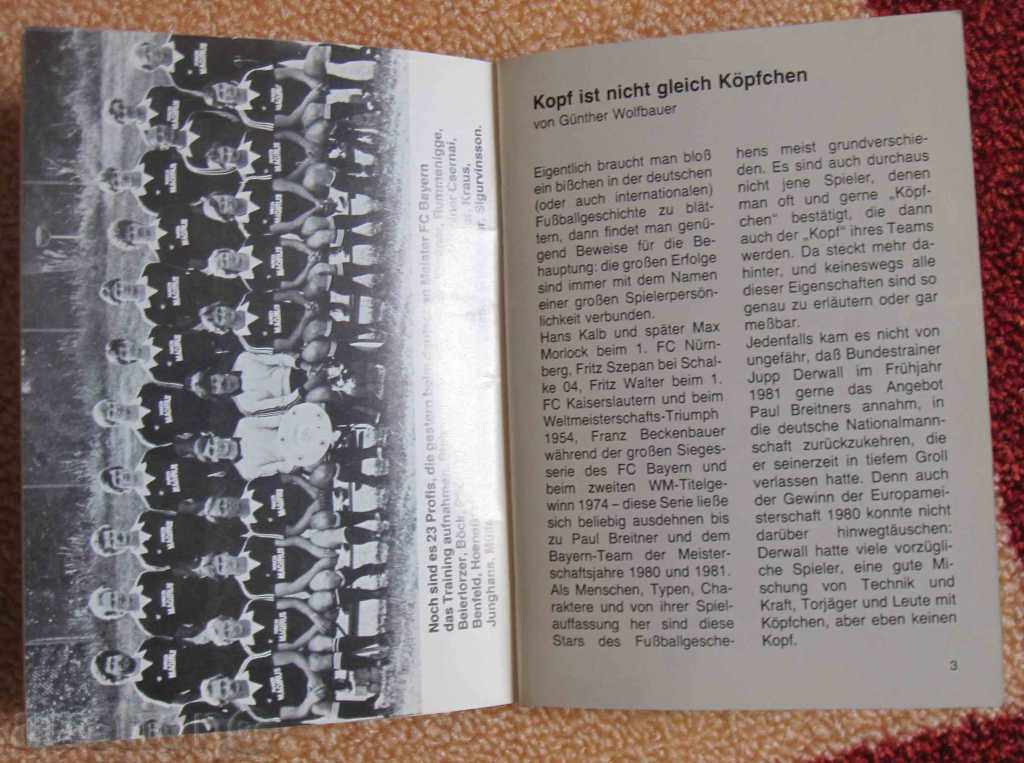 Auction football brochure Bayern and Munich 1860 81-82 Auction football brochure Bayern and Munich 1860 81-82