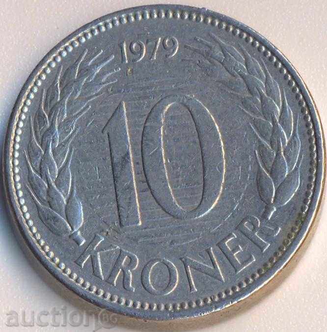 Danemarca 10 Kroner 1979