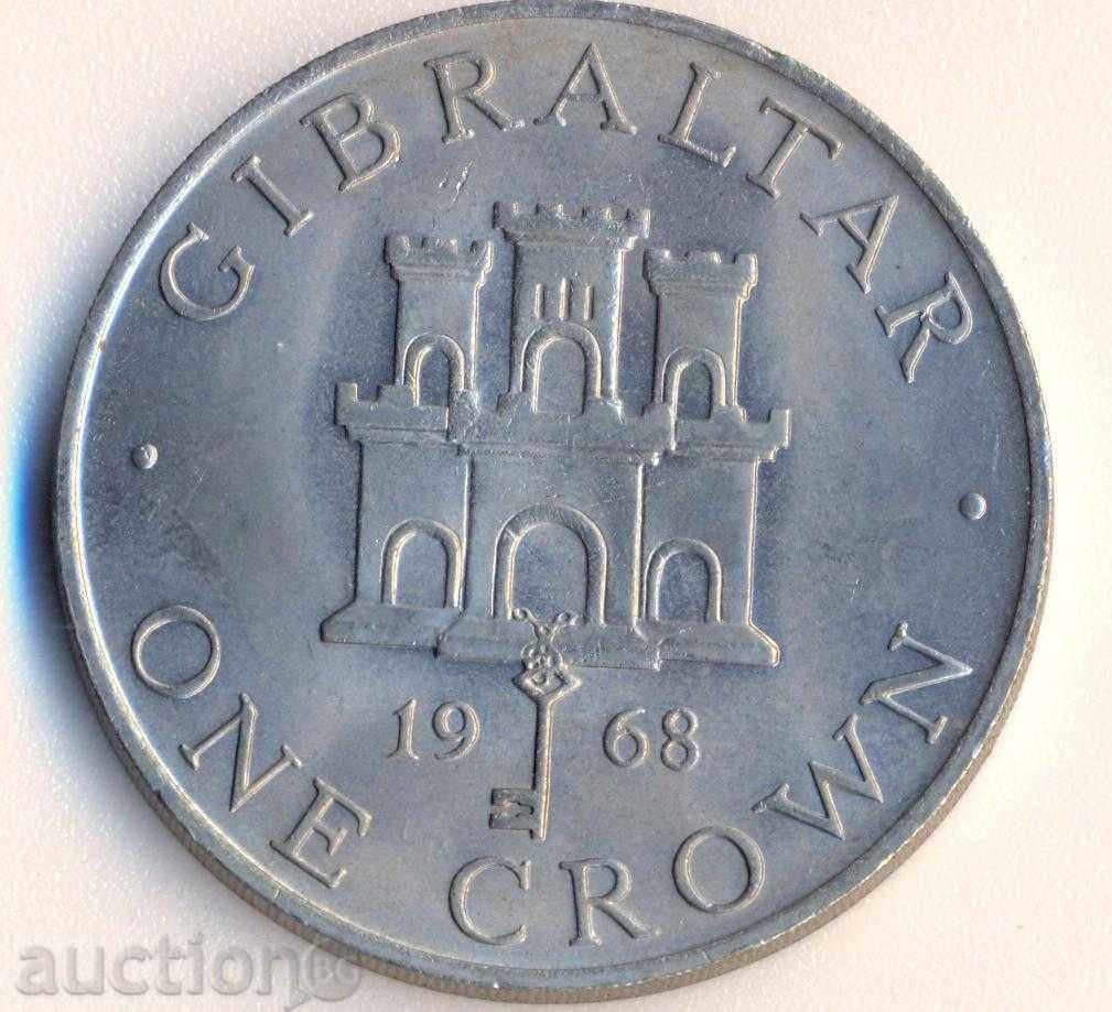 Гибралтар 1 краун 1968 година, тираж 40 хил., 38 мм.