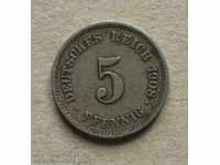 5 pfennig 1908 Germania