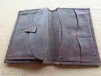 Old leather wallet, wallet, purse, cedar