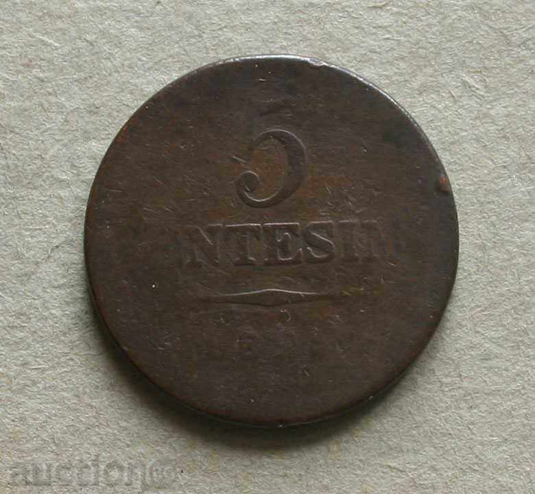 5 centimes 1822 Λομβαρδία, Ιταλία