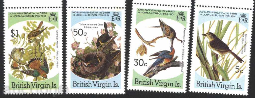 Чисти марки  Птици 1985 от Британски  Вирджински острови