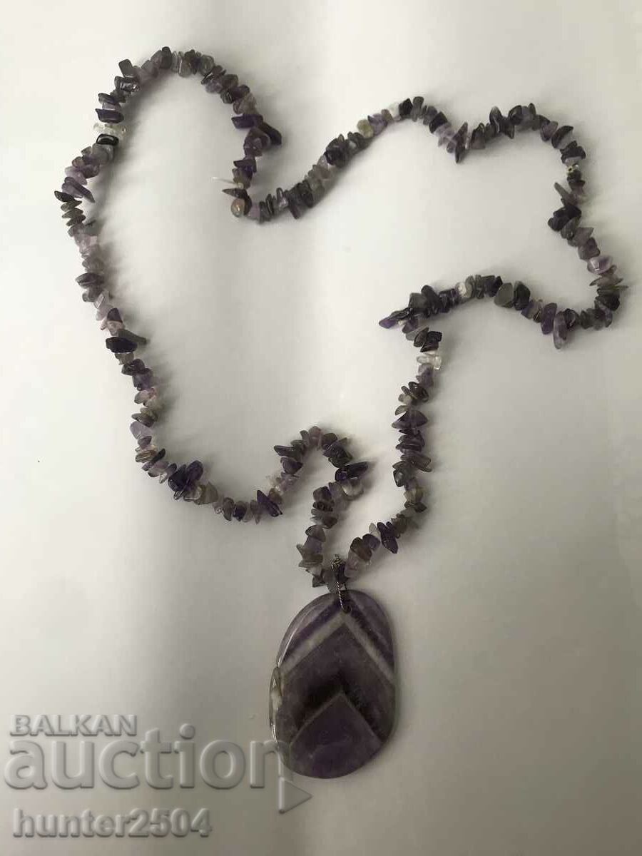 Necklace, necklace, amethyst necklace 85 cm