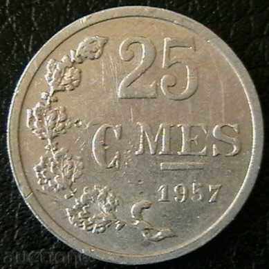 25 центимес 1957, Люксембург