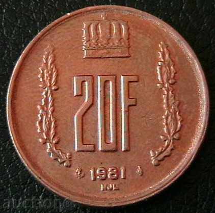 20 φράγκα το 1981, Λουξεμβούργο