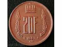20 Franc 1981, Luxembourg