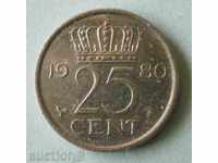 25 cents 1980 Netherlands