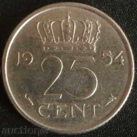 25 cents 1954 The Netherlands