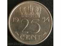 25 cenți 1954 Olanda