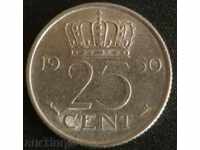 25 de cenți 1950 Olanda