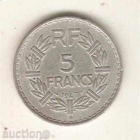 +Франция  5  франка  1947 г. В